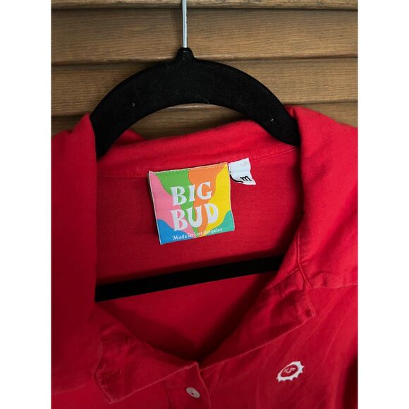 Big Bud Press Knit Polo in Mustang Red Size Medium - Picture 5 of 5
